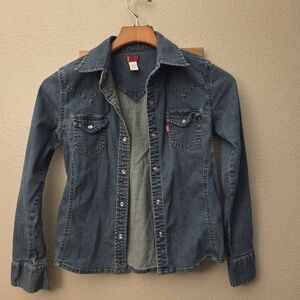 Levi's Blue Denim Kids Button Down Shirt